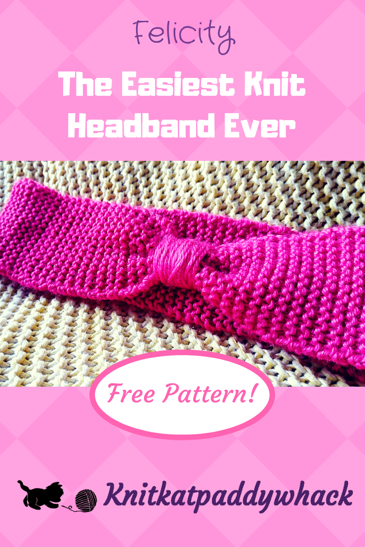 Felicity beginner knitting pattern garter stitch headband